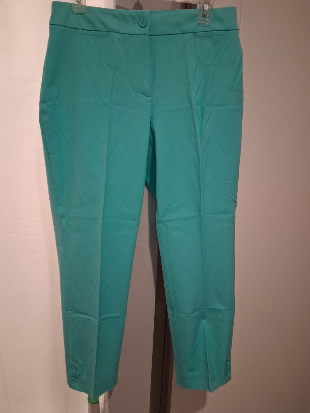 NWT Talbots Outlet Turquoise Curvy Cotton Pants Flat Front  size 6